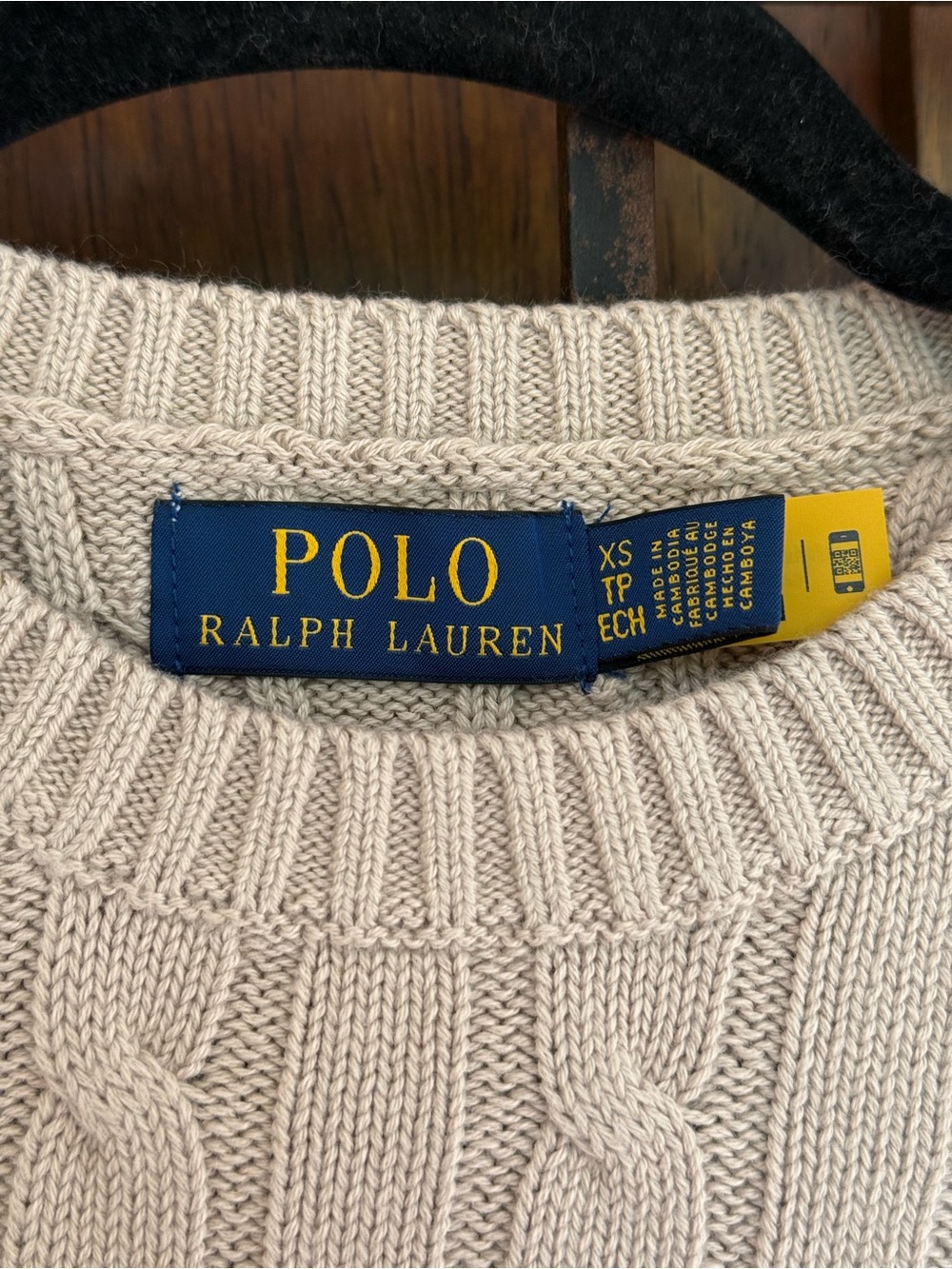 Ralph Lauren light brown Cable-Knit Short Sleeve Sweater Size XS - Picture 3 of 6